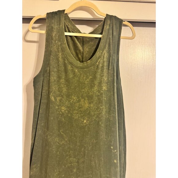 LULULEMON OLIVE GREEN WASH TANK DRESS SZ 12 WOMENS - Picture 2 of 5